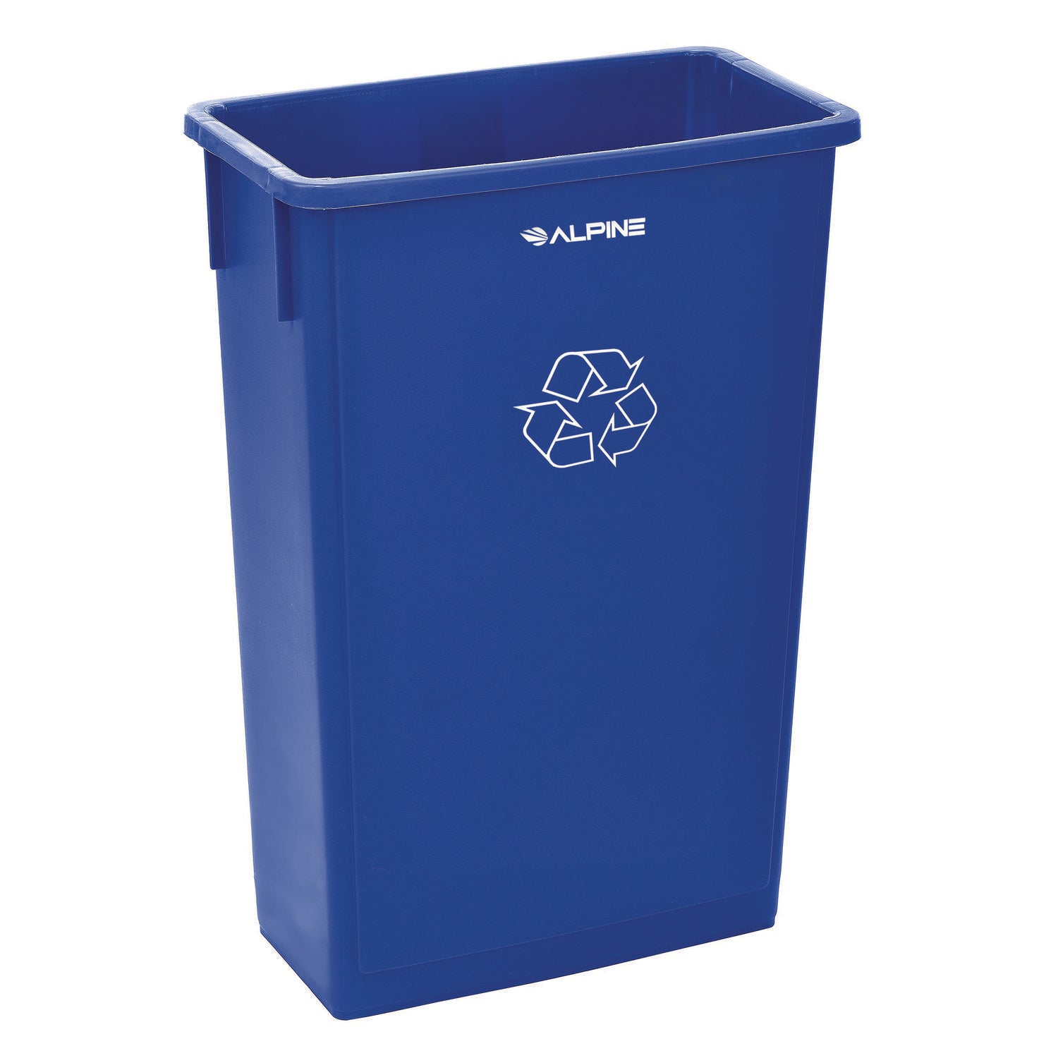 Slim 23 Gallon Recycling Bin, Plastic, Blue