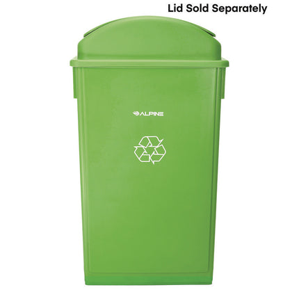 Slim 23 Gallon Recycling Bin, Plastic, Lime Green