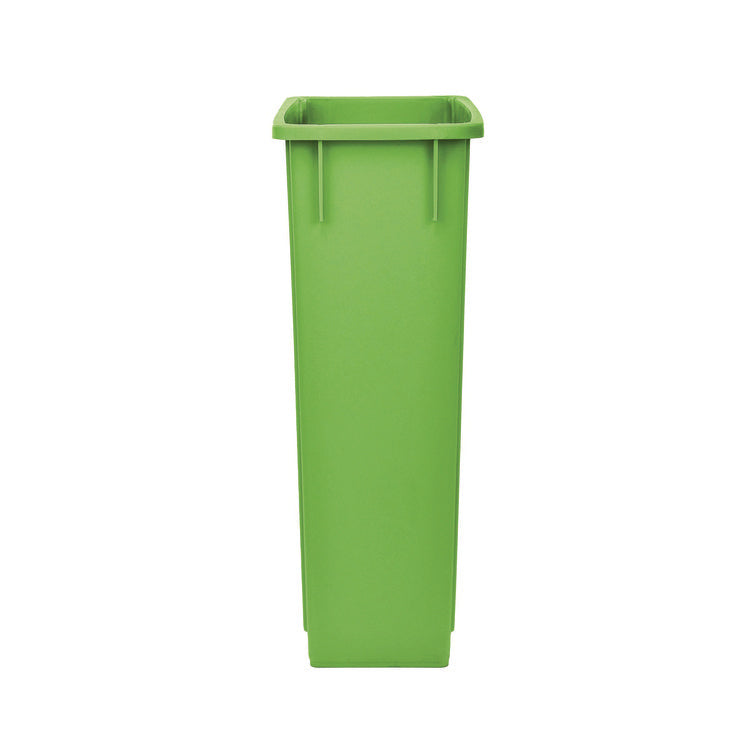 Slim 23 Gallon Recycling Bin, Plastic, Lime Green