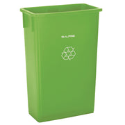 Slim 23 Gallon Recycling Bin, Plastic, Lime Green