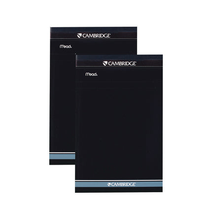 Notepad, Wide/Legal Rule, Black Cover, 70 Yellow 5 x 8 Sheets, 2/Pack
