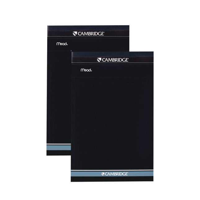 Notepad, Wide/Legal Rule, Black Cover, 70 Yellow 5 x 8 Sheets, 2/Pack