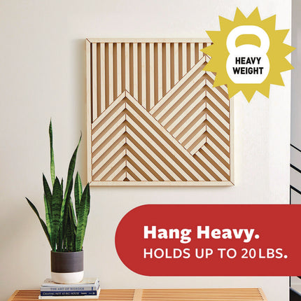 Picture Hanging Strips, X-Large, Removable, Holds up to 20 lbs per 4 Strips, Black, 4 Strip Pairs