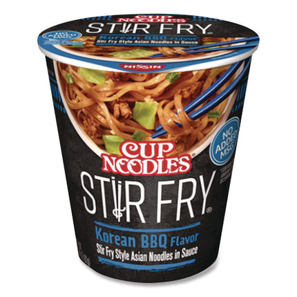 Cup Noodles Stir Fry, Korean BBQ, 2.89 oz Cup, 6/Carton