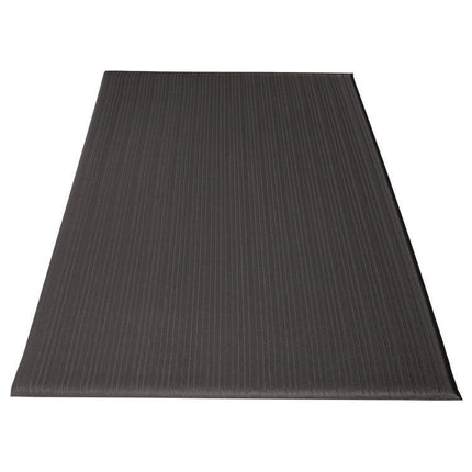 Ribbed Vinyl Anti-Fatigue Mat, 24 X 36, Black