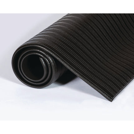Ribbed Vinyl Anti-Fatigue Mat, 24 X 36, Black