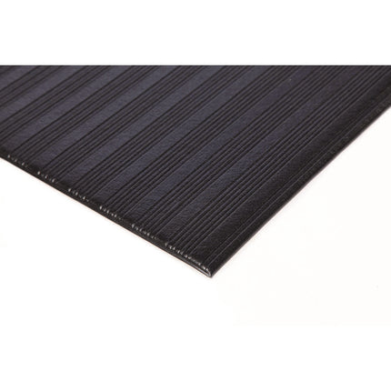 Ribbed Vinyl Anti-Fatigue Mat, 24 X 36, Black