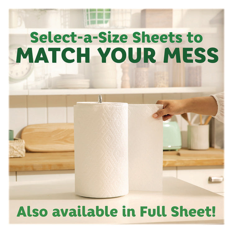 Select-a-Size Kitchen Roll Paper Towels, 2-Ply, 11 x 5.9, White, 135 Sheets/Roll, 4 Rolls/Pack