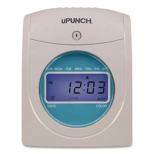 Digital Auto-Align Punch Time Clock Bundle, White