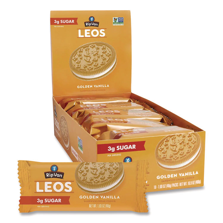 Leos Golden Vanilla Sandwich Cookies, 2 Cookies/Pack, 10 Packs/Box