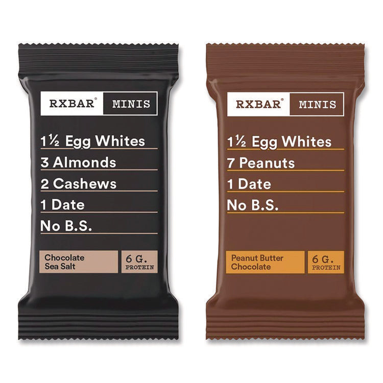 Minis Protein Bars, Chocolate Sea Salt and Peanut Butter Chocolate, 0.9 oz Bar, 8/Box