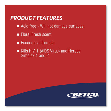 Rest Stop Non-Acid Bowl and Restroom Cleaner, Floral Fresh Scent, 32 oz Bottle, 12/Carton