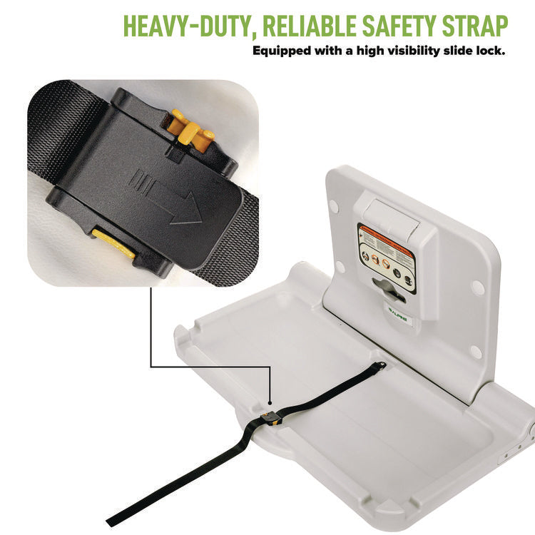 Compact Horizontal Baby Changing Station, 32 x 18, White
