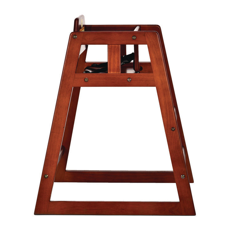 Wooden Stackable High Chair, Supports Up to 50 lb, 29.02" h, Mahogany