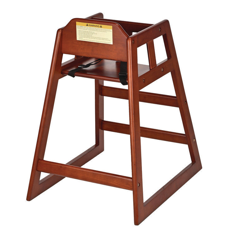 Wooden Stackable High Chair, Supports Up to 50 lb, 29.02" h, Mahogany