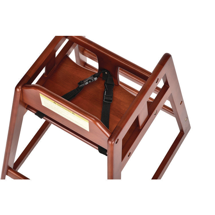 Wooden Stackable High Chair, Supports Up to 50 lb, 29.02" h, Mahogany
