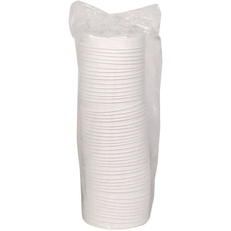 EarthChoice PFAS-Free Compostable Soup Cup Lid, For 8 oz to 16 oz Soup Cups, 4" Diameter, White, Sugarcane, 500/Carton
