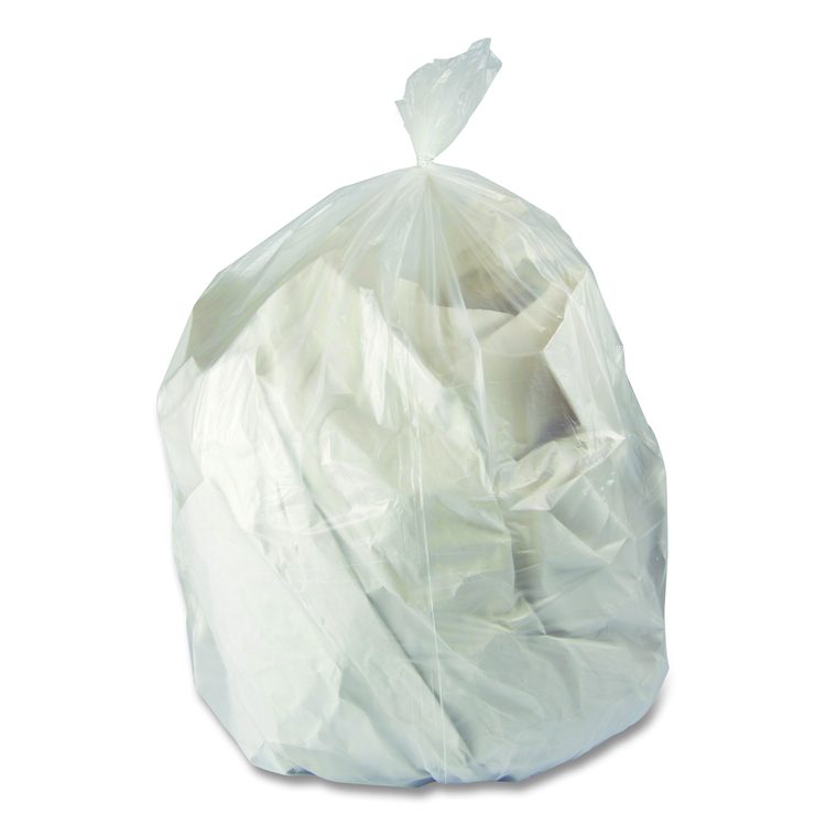 Linear Low-Density Can Liners, 16 gal, 0.5 mil, 24 x 32, Clear, 500/Carton