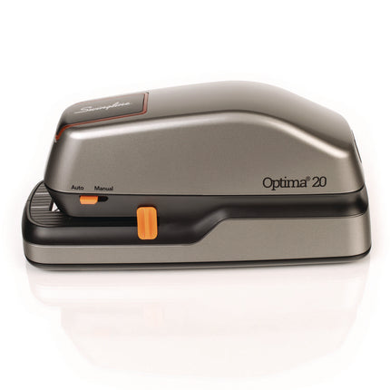 Optima 20 Electric Stapler, 20-Sheet Capacity, Silver