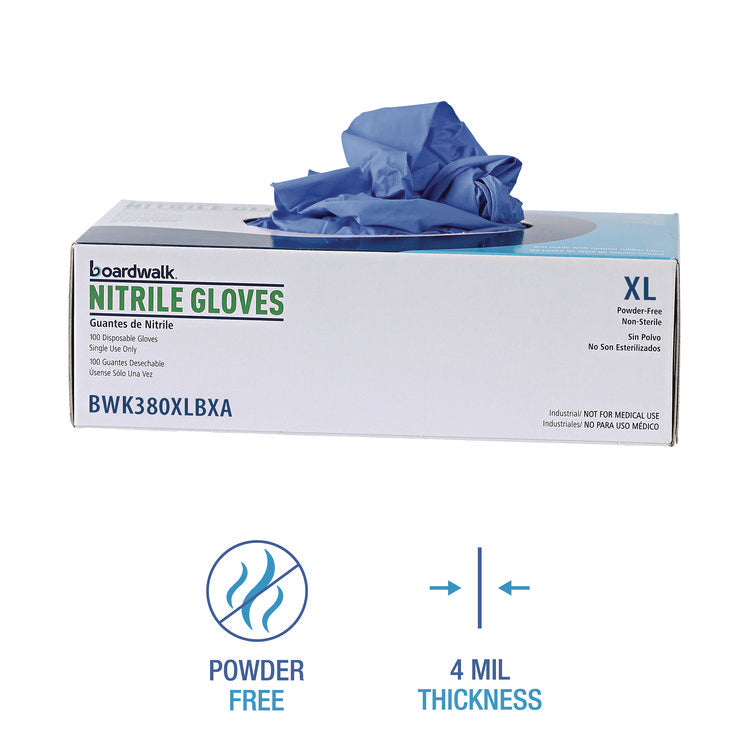 Disposable General-Purpose Nitrile Gloves, X-Large, Blue, 4 mil, 100/Box