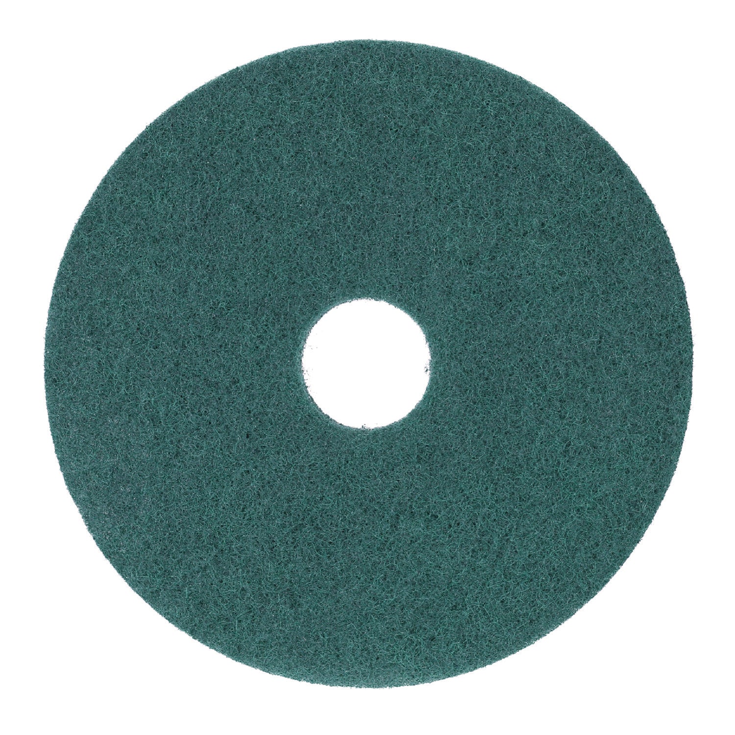 Heavy-Duty Scrubbing Floor Pads, 13" Diameter, Green, 5/carton