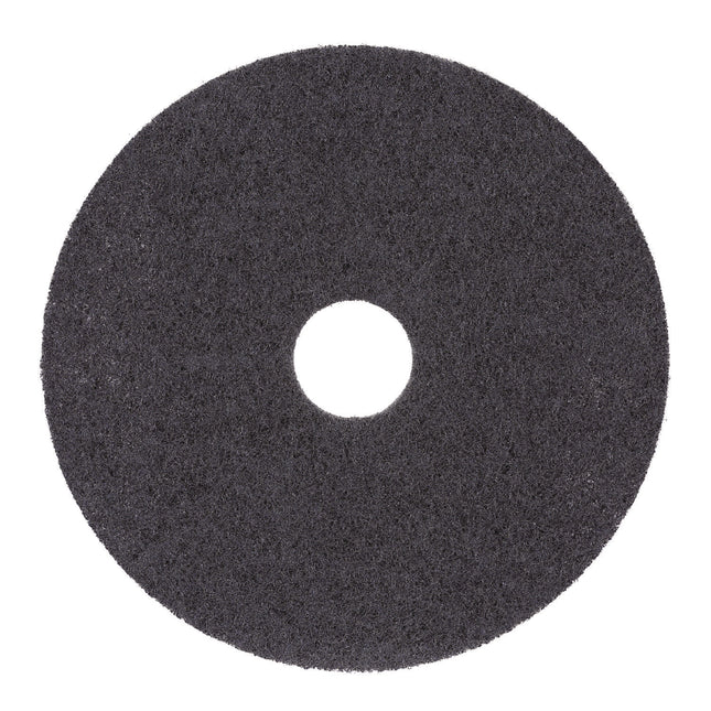 High Performance Stripping Floor Pads, 19" Diameter, Black, 5/carton