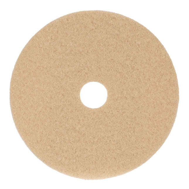 Burnishing Floor Pads, 19" Diameter, Tan, 5/carton
