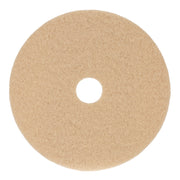Burnishing Floor Pads, 27" Diameter, Tan, 5/Carton