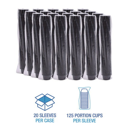Souffle/Portion Cups, 1.5 oz, Plastic, Black, 2,500/Carton