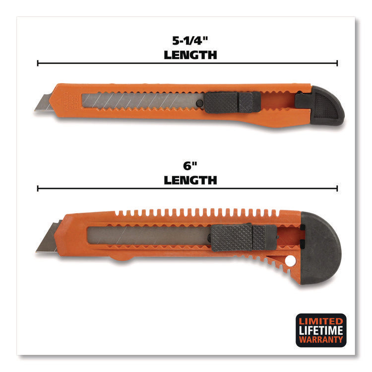 Snap-Off Utility Knife Set, 9 mm Knife, 18 mm Knife, Orange/Black