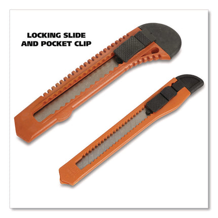 Snap-Off Utility Knife Set, 9 mm Knife, 18 mm Knife, Orange/Black
