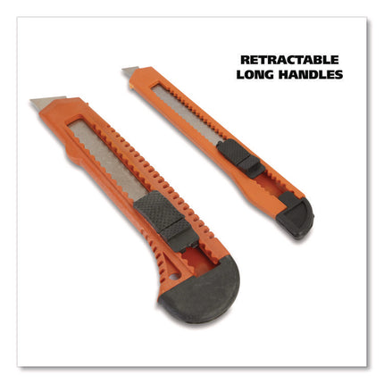 Snap-Off Utility Knife Set, 9 mm Knife, 18 mm Knife, Orange/Black