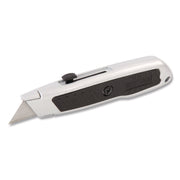Retractable Utility Knife, 1.25" Blade, 3.5" Plastic Handle, Black/Gray