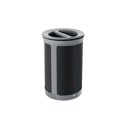 ENHANCE Series Waste Receptacle, Dual Top Hole, 23 gal, Metal, Pearl Gray/Umbra Gray