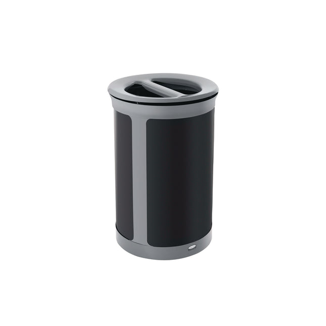 ENHANCE Series Waste Receptacle, Dual Top Hole, 23 gal, Metal, Pearl Gray/Umbra Gray