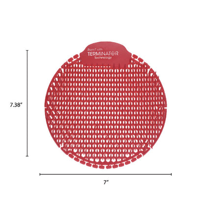 Slant7 With Terminator Urinal Screen, Evergreen Scent, Red, 30/carton