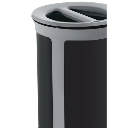 ENHANCE Series Waste Receptacle, Dual Top Hole, 23 gal, Metal, Pearl Gray/Umbra Gray