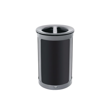 ENHANCE Series Waste Receptacle, Dual Top Hole, 23 gal, Metal, Pearl Gray/Umbra Gray