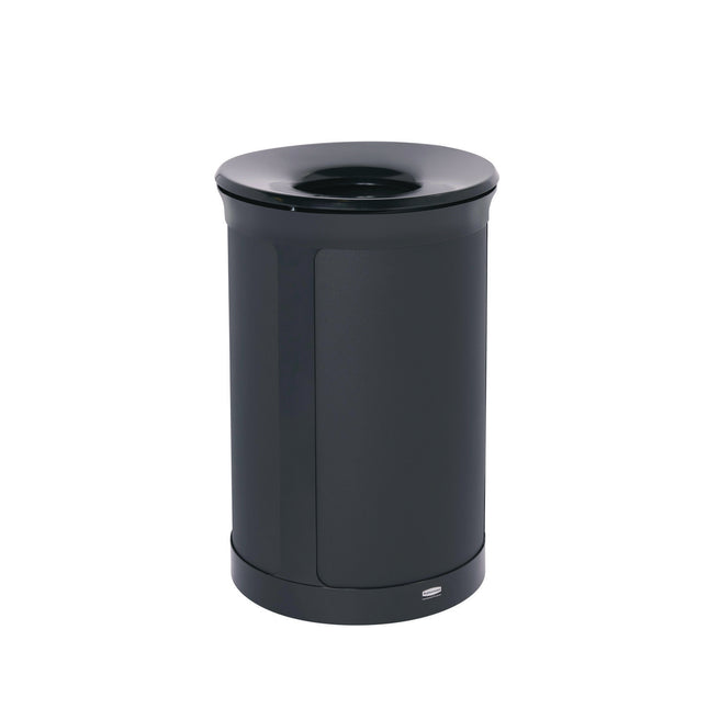 ENHANCE Series Waste Receptacle, 33 gal, Metal, Jet Black Metallic