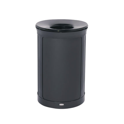ENHANCE Series Waste Receptacle, 33 gal, Metal, Jet Black Metallic