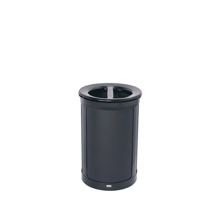 ENHANCE Series Waste Receptacle, Dual Top Hole, 23 gal, Metal, Jet Black Metallic