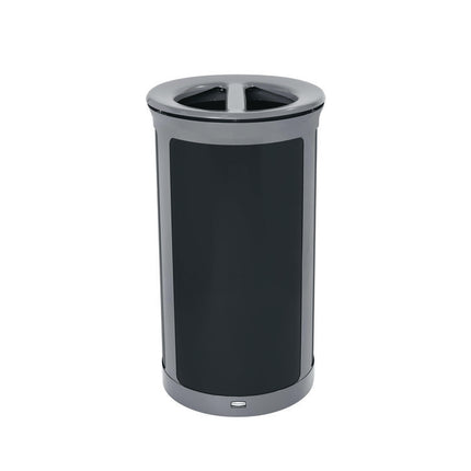 ENHANCE Series Waste Receptacle, Dual Top Hole, 33 gal, Metal, Pearl Gray/Umbra Gray