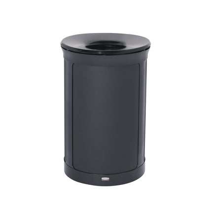 ENHANCE Series Waste Receptacle, 23 gal, Metal, Jet Black Metallic