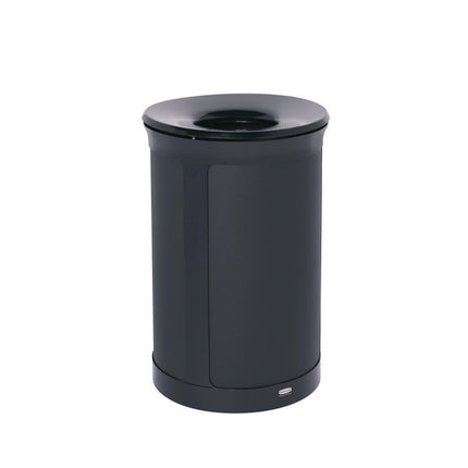 ENHANCE Series Waste Receptacle, 23 gal, Metal, Jet Black Metallic