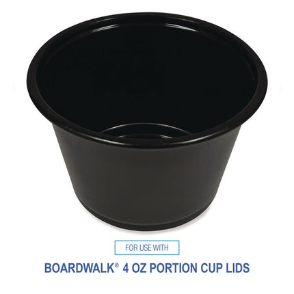 Souffle/Portion Cups, 4 oz, Plastic, Black, 2,500/Carton