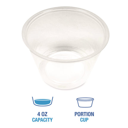 Souffle/Portion Cups, 4 oz, Plastic, Translucent, 2,500/Carton