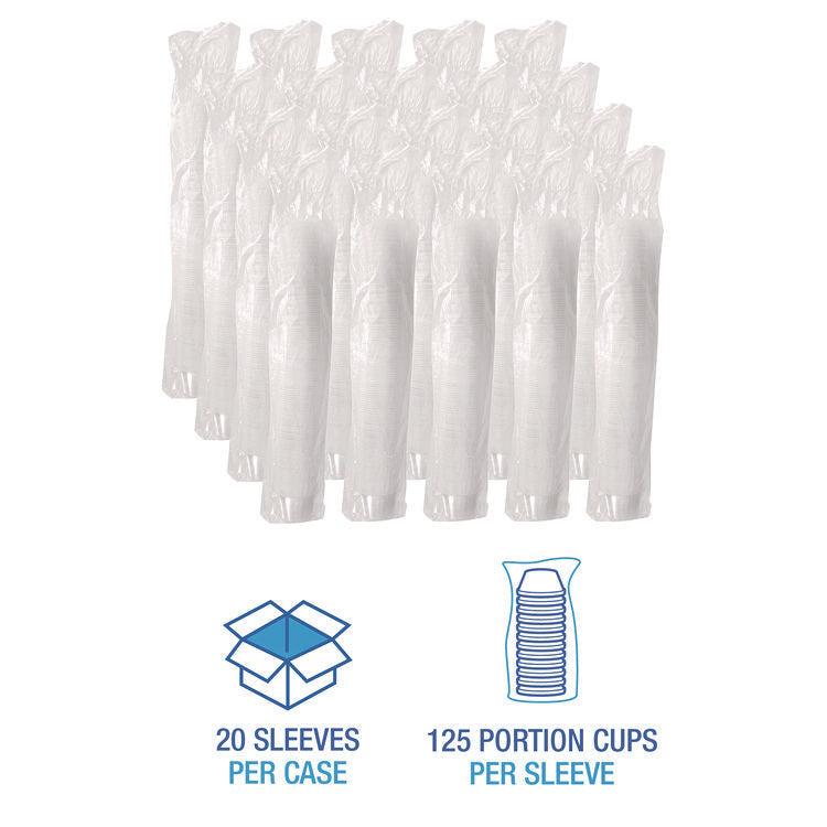 Souffle/Portion Cups, 4 oz, Plastic, Translucent, 2,500/Carton