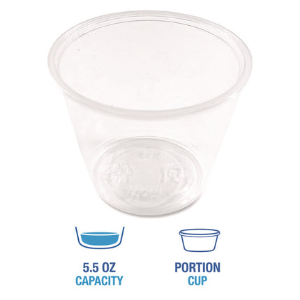 Souffle/Portion Cups, 5.5 oz, Plastic, Translucent, 2,500/Carton