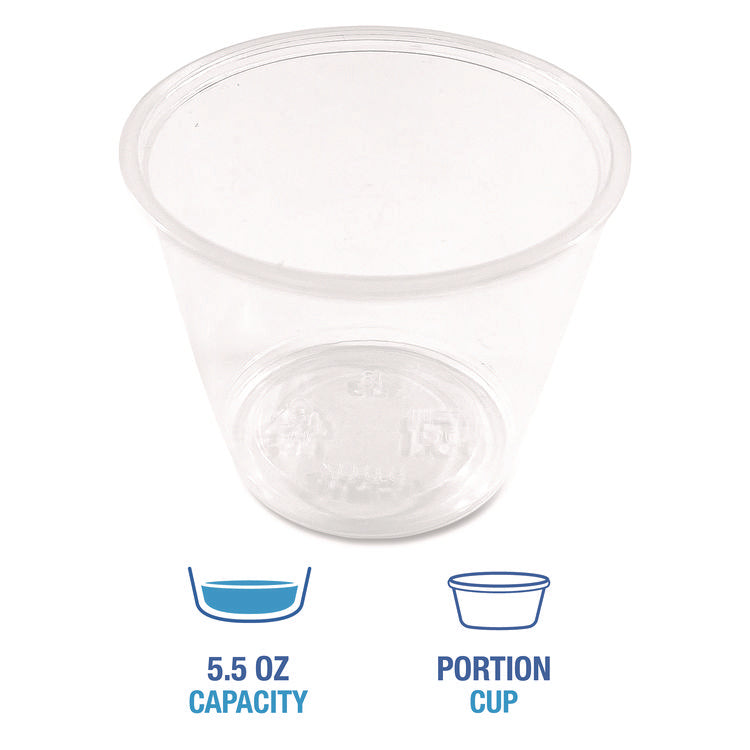 Souffle/Portion Cups, 5.5 oz, Plastic, Translucent, 2,500/Carton