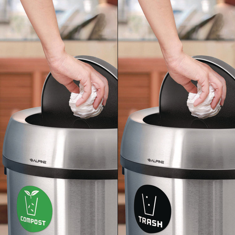 17 Gallon Stainless Steel Indoor Compost and Trash Station with Swivel Lid